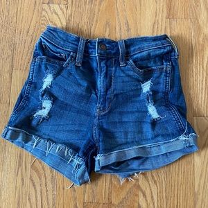 Hollister High Rise Distressed Denim Shorts